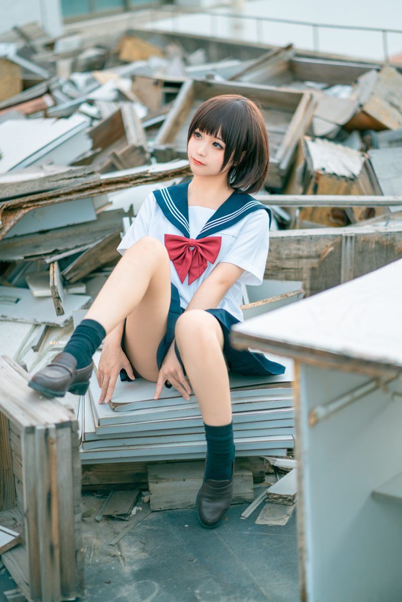 蠢沫沫 体操服蓝