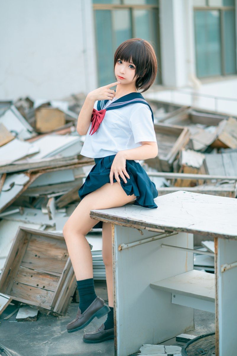 蠢沫沫 体操服蓝