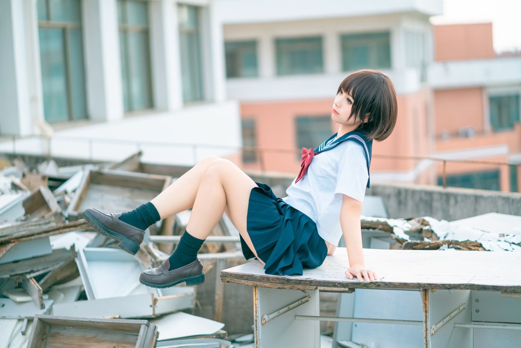 蠢沫沫 体操服蓝