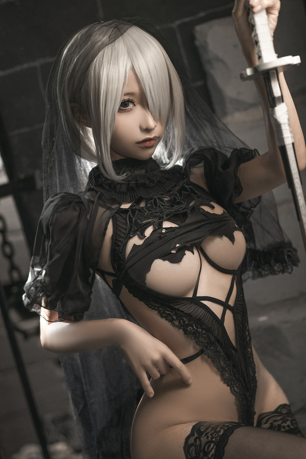 蠢沫沫 2B 黑婚纱