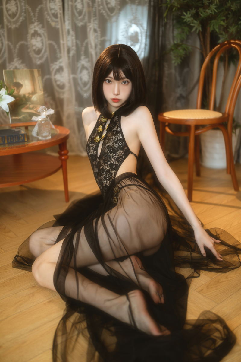 许岚LAN 纯欲黑纱