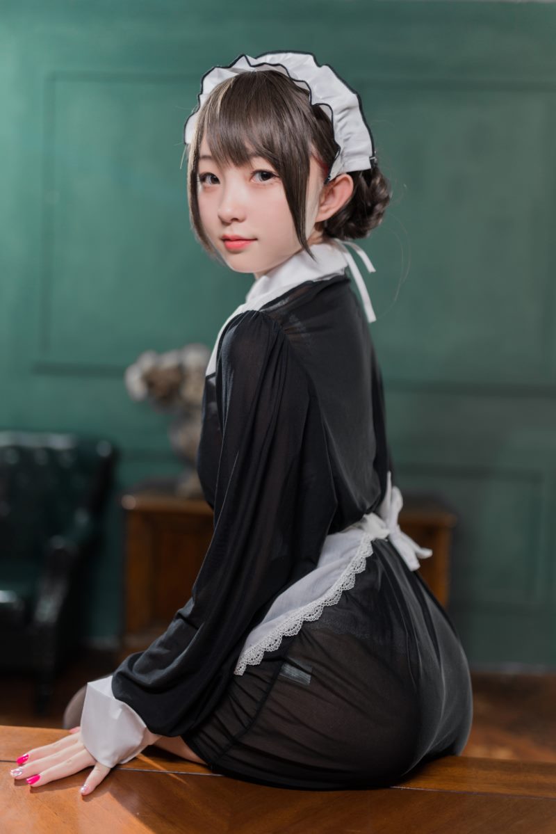 花铃 黑丝透明短裙女仆
